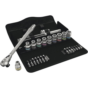 image:imageWera 05004078001 8100 SC 8 Zyklop Metal Ratchet Set with Switch Lever 12 Drive Metric 28 Pieces12 Inch Drive