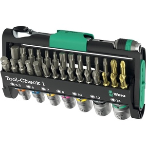 image:imageWera 05073220001 ToolCheck 1 Bits Assortment With Ratchet  SocketsWera ToolCheck 1  38 pieces  05049050001
