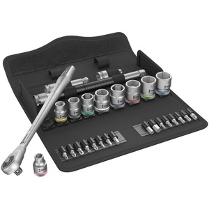 image:imageWera 05004047001 8100 SB 7 Zyklop Metric Metal Ratchet Set with PushThrough Square 38 Drive