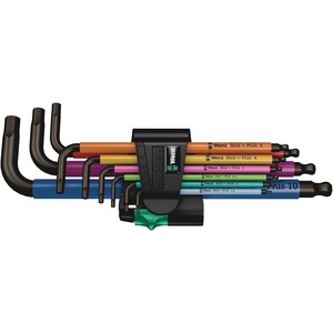 image:imageWera Tools 05073593001 950 SPKL9 SM N SB Long ARM HEX Key Set One Size MultiHEX Key Set