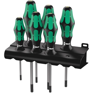 image:imageWera 05028062001 3676 TORX Screwdriver set Kraftform Plus and rack 6 piecesTX8x60mm  TX10x80mm  TX15x80mm  TX20x100mm  TX25x100mm  TX27x115mm  TX30x115mm