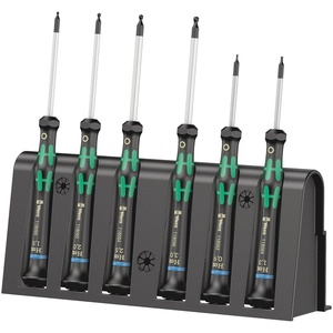 image:imageWera 20526 Kraftform Micro Ballhead Hexagon Electronics Screwdriver Set and Rack 6PieceBallEnd 15x60mm  2x60mm  25x60mm  3x60mm  09x40mm  13x90mm