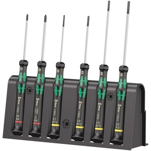 image:imageWera 20526 Kraftform Micro Ballhead Hexagon Electronics Screwdriver Set and Rack 6PieceSlottedPhillips One Size